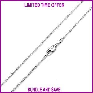 24 Inch Singapore Chain Necklace Stainless Steel Lobster Clasp